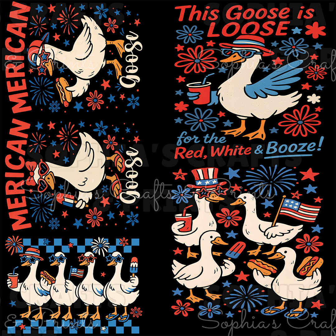 Premade Gang Sheet - RWB FOJ Geese