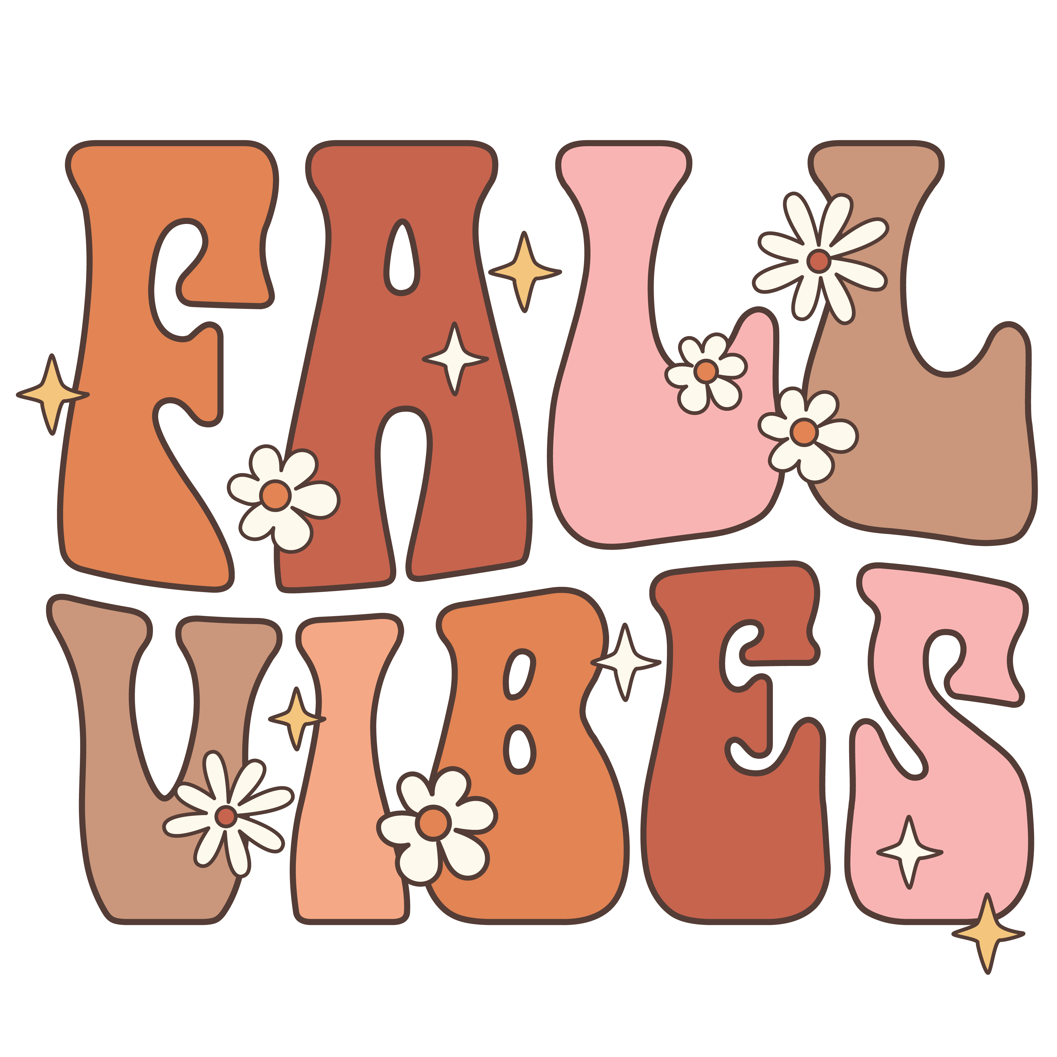 Fall Vibes with retro designed flowers