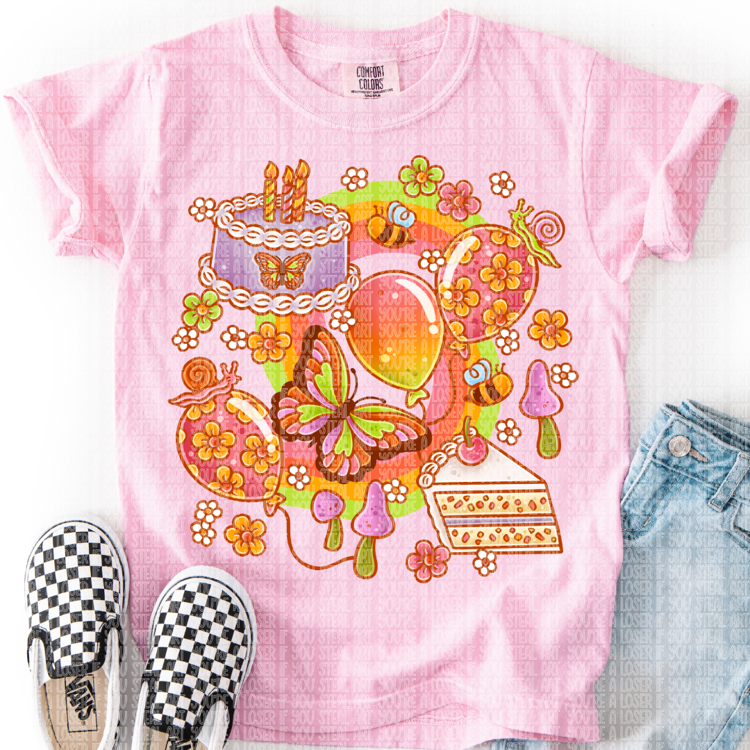 Floral Birthday DTF Transfer