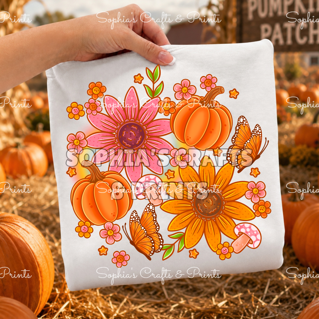Pastel Fall Floral DTF Transfer
