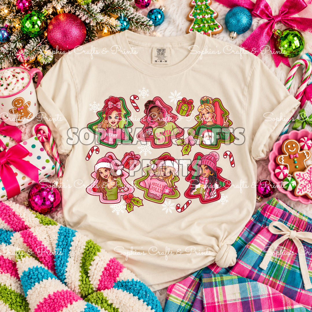 Christmas Princesses DTF Transfer
