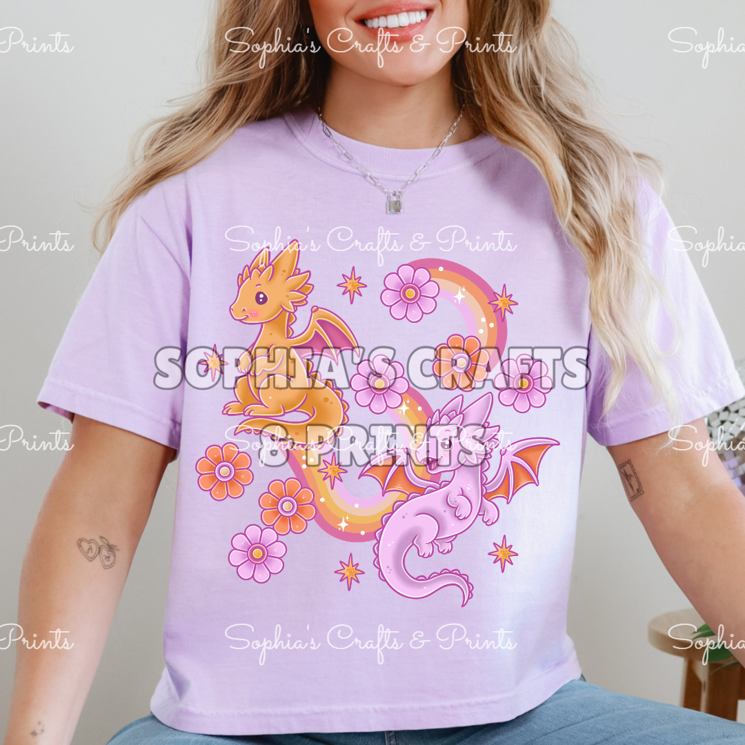 Pastel Dragons DTF Transfer