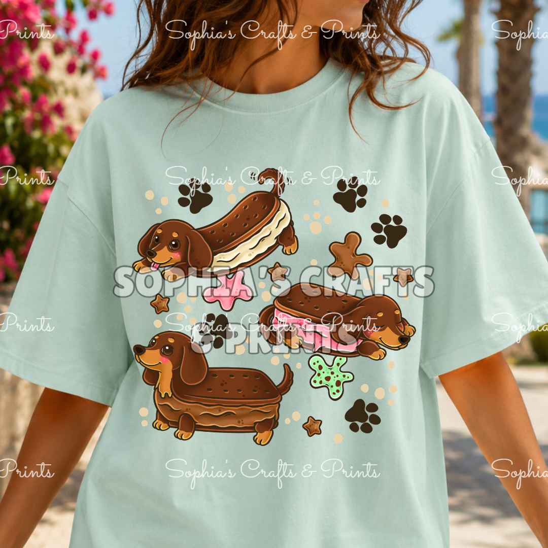 Ice Cream Sandwich Dogs DTF Transfer