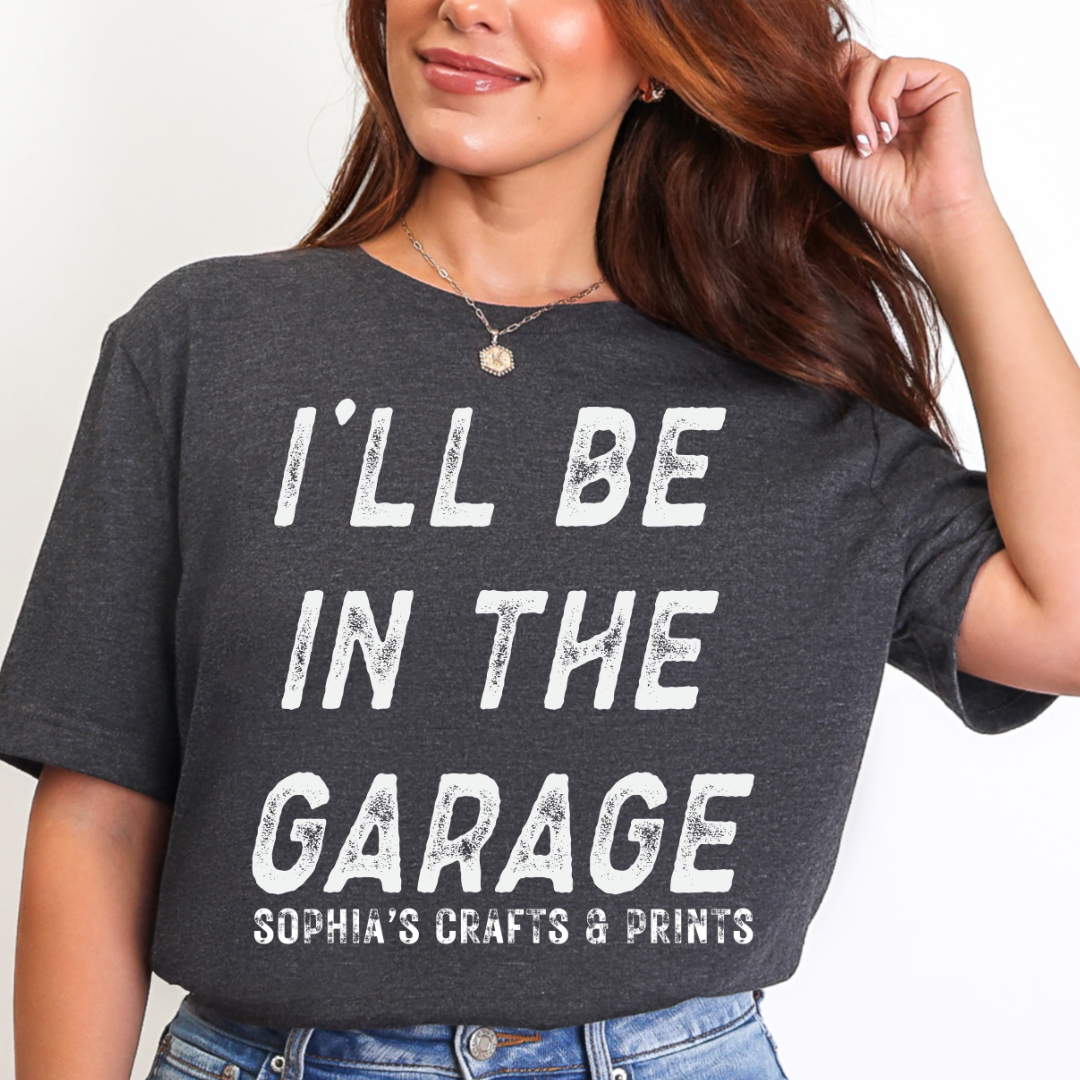 I'll Be In the Garage White SCP DTF Transfer