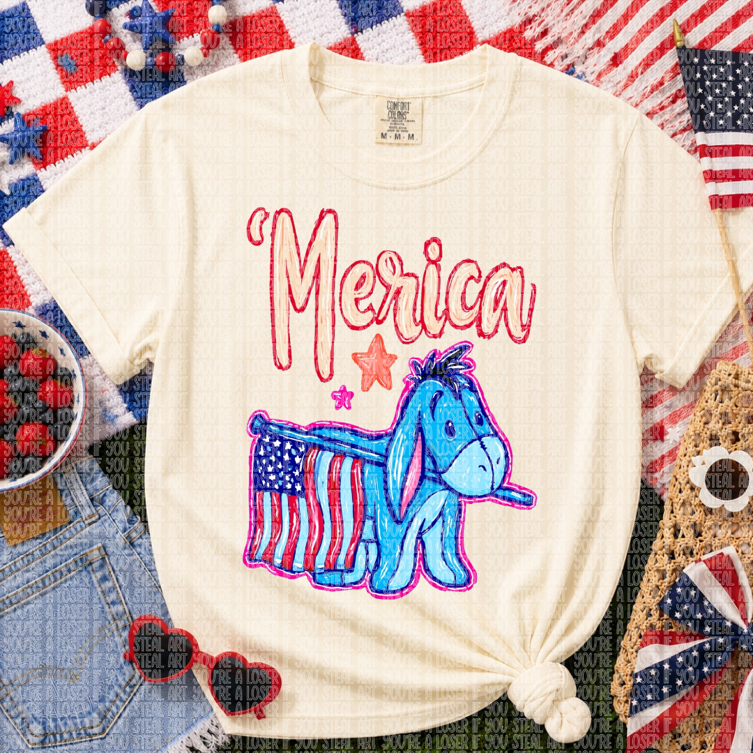 Merica Eeyore DTF Transfer