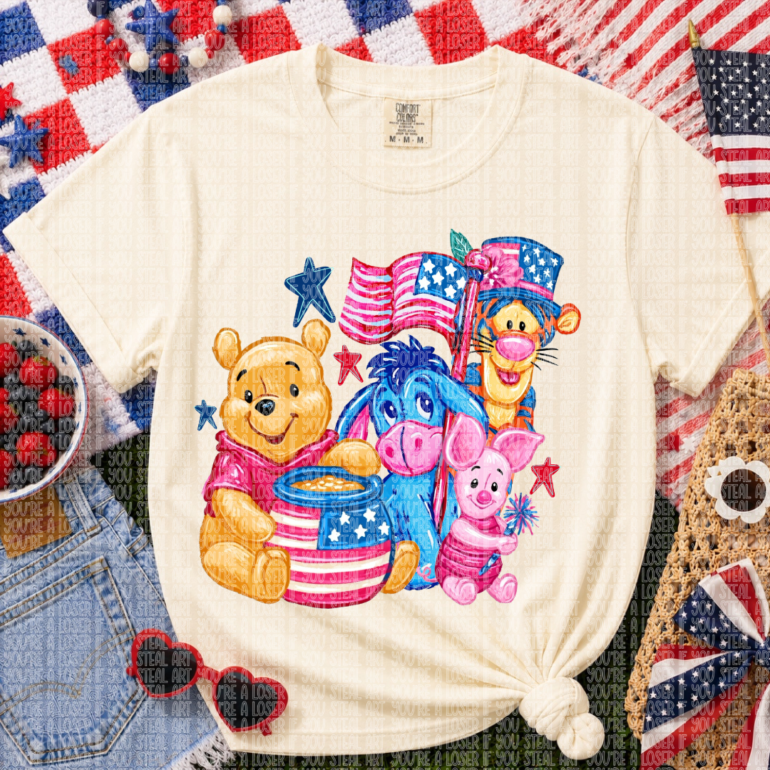 Pooh USA DTF Transfer