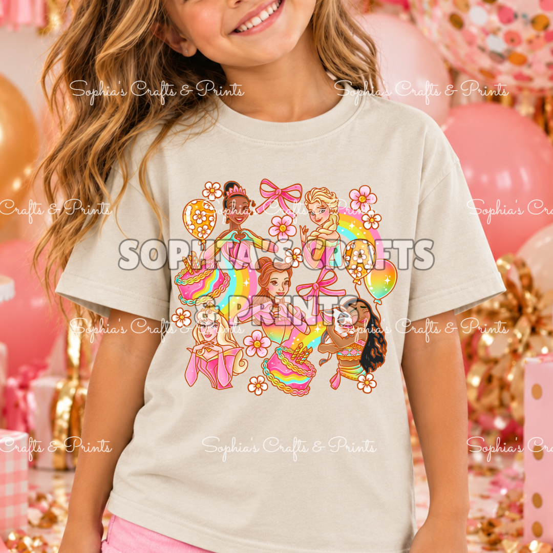 Birthday Princesses DTF Transfer