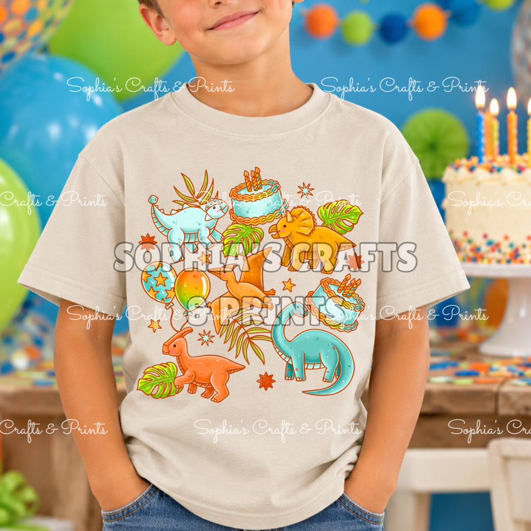 Dino Birthday DTF Transfer