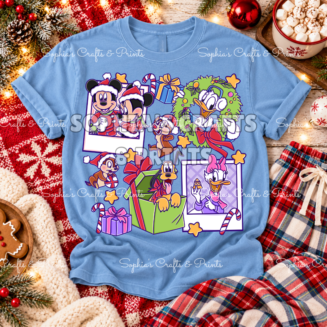 Mouse Christmas DTF Transfer