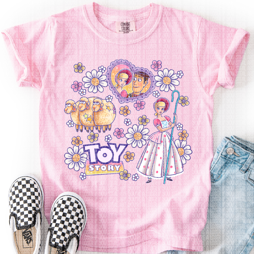 Bo Peep Purple Checkers DTF Transfer