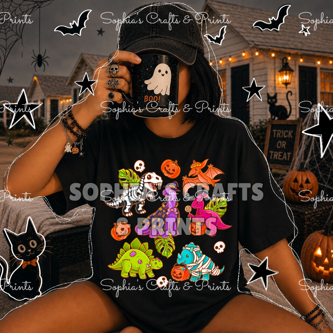 Halloween Dinosaurs DTF Transfer