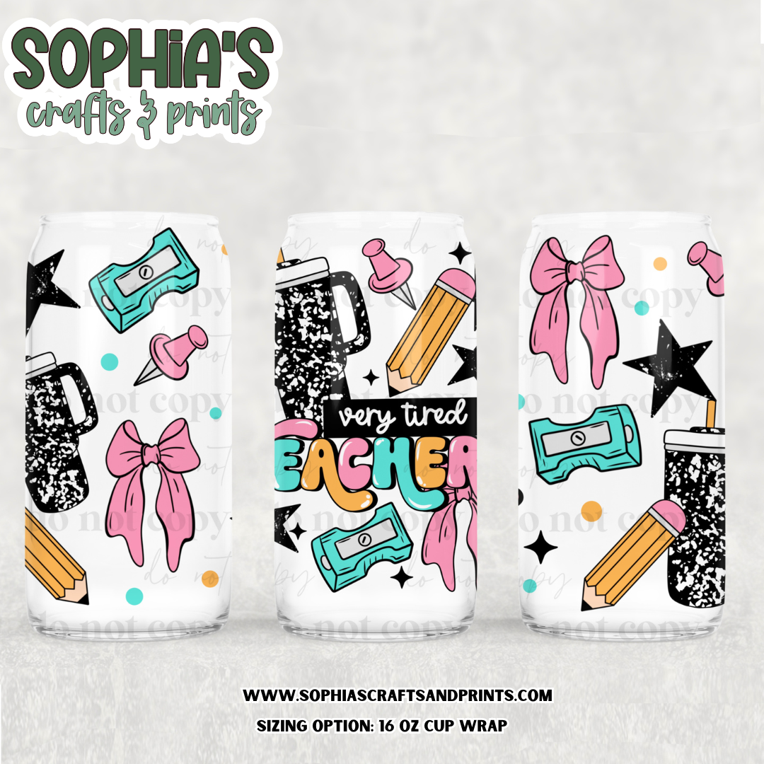 TEACHER UV DTF Transfer - 16 oz cup wrap