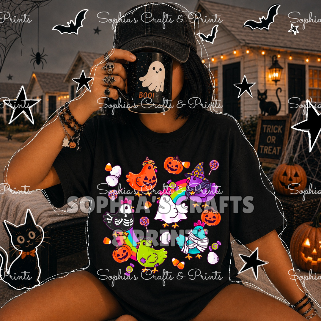Halloween Chickens DTF Transfer