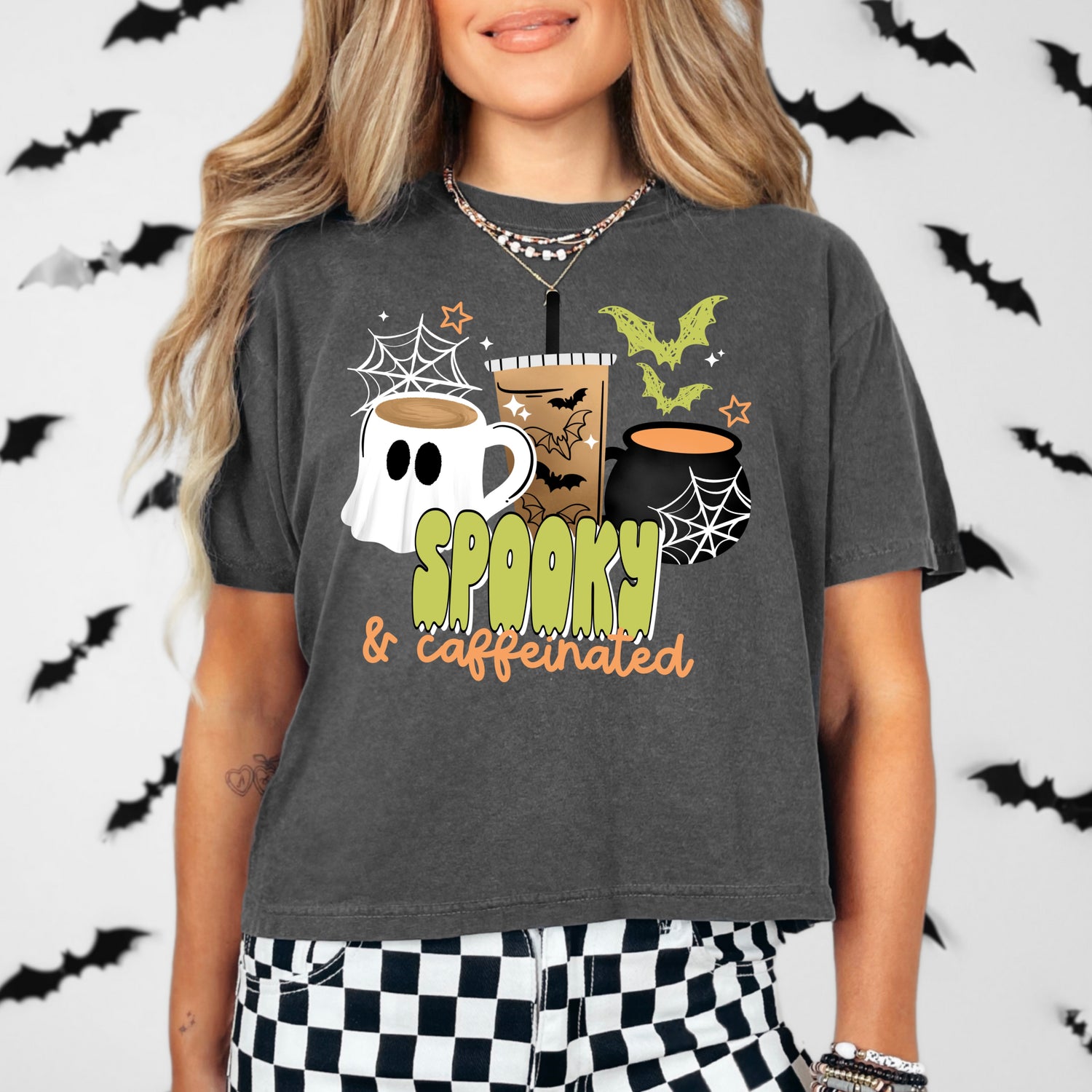 Spooky & Caffeinated White DTF Transfer
