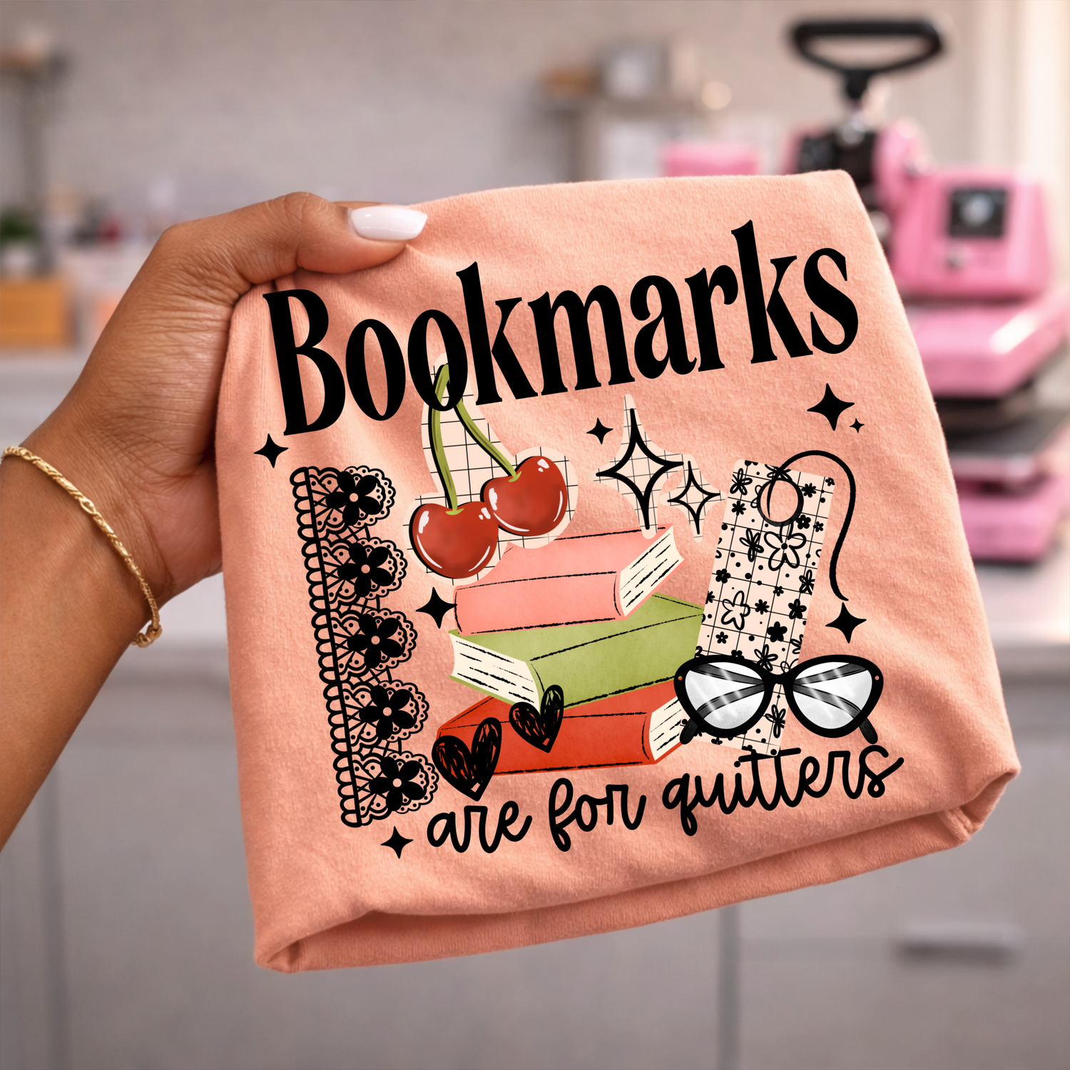 Bookmarks Quitters Black DTF Transfer