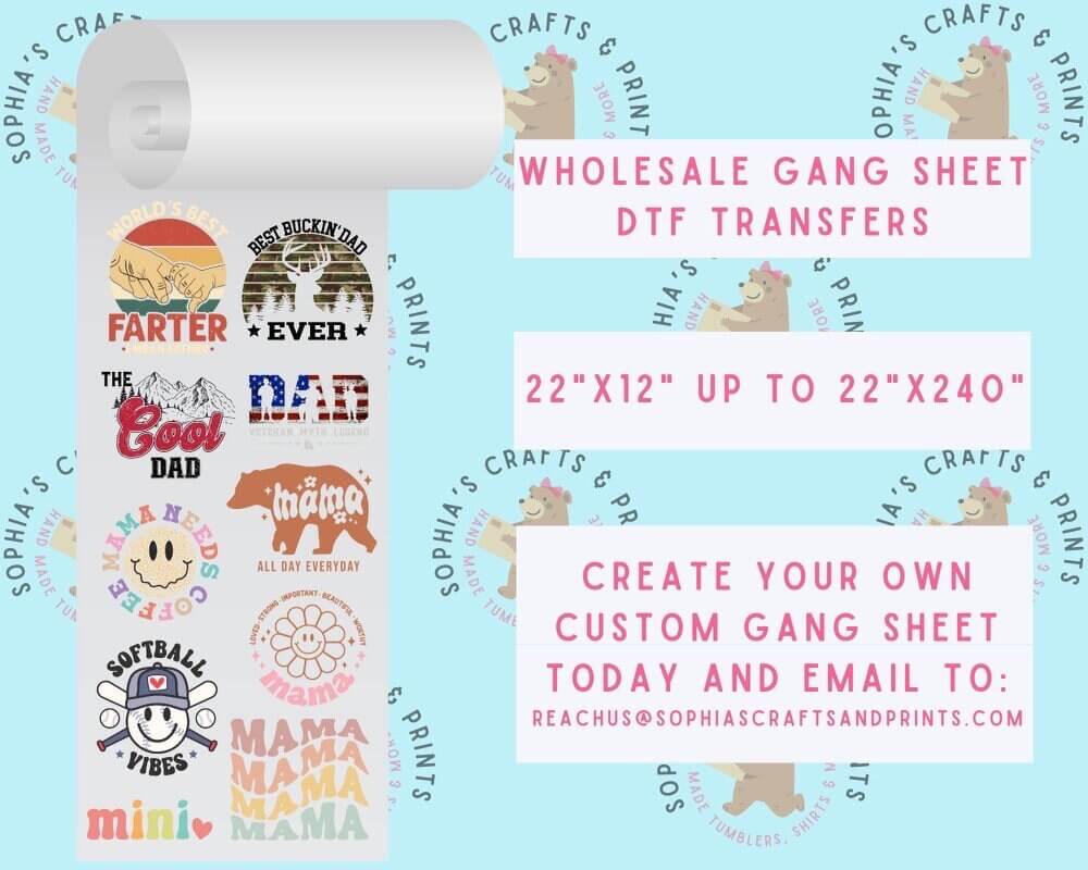 DTF Gangsheet - Gang Sheet - You Build Gangsheet and We Print