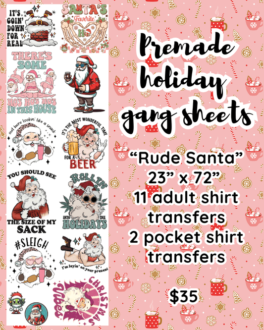 Rude Santa - Premade Gang Sheet