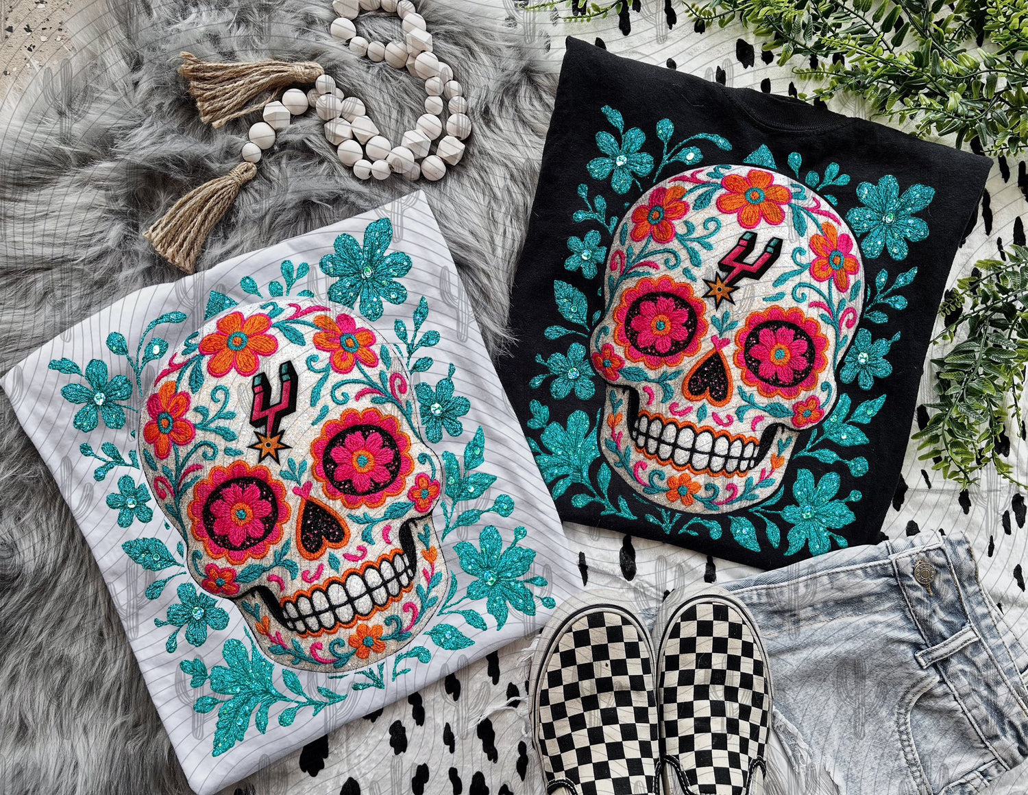 Sugar Skull Florals DTF Transfer