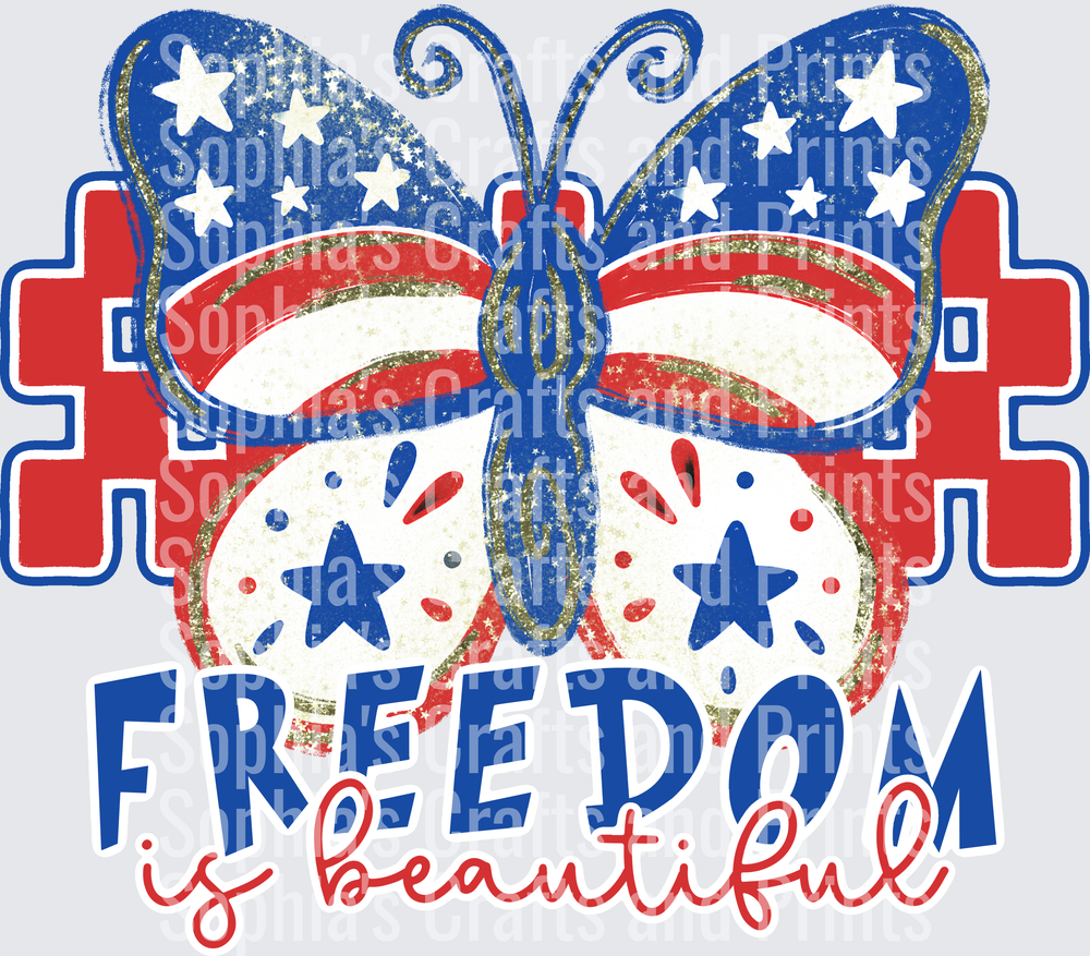 Freedom Is Beautiful DTF Transfer