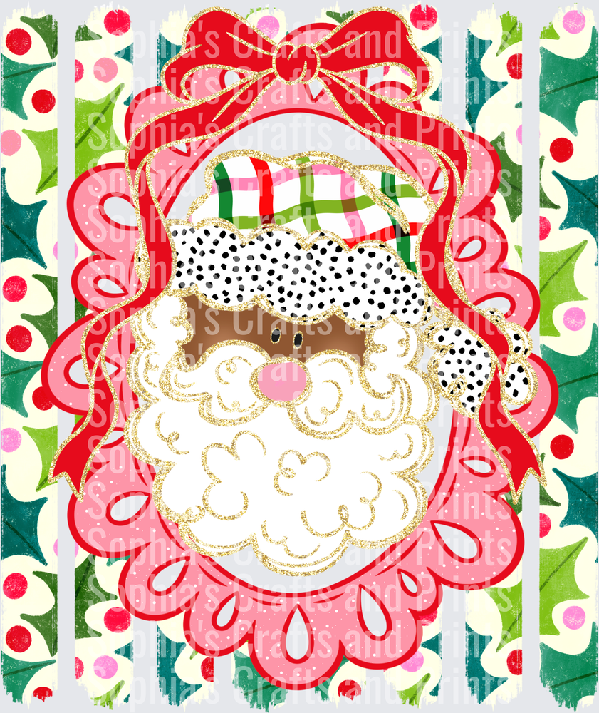 Brown Santa bow frame DTF Transfer