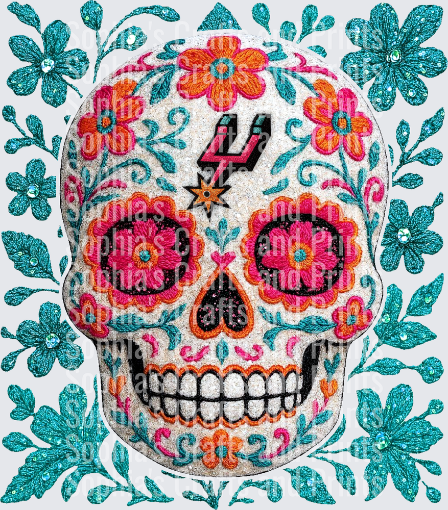 Sugar Skull Florals DTF Transfer