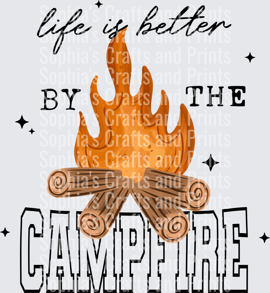 By The Campfire Black DTF Transfer
