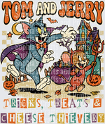 Tom Jerry Halloween DTF Transfer