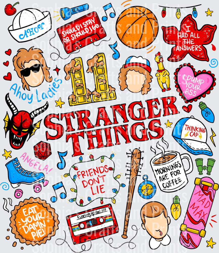 ST Doodle Collage DTF Transfer