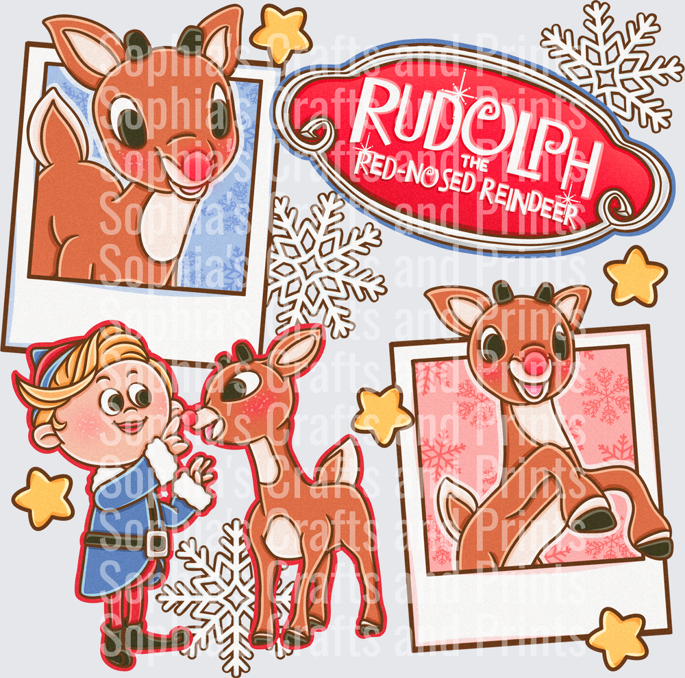 Rudolph Christmas DTF Transfer
