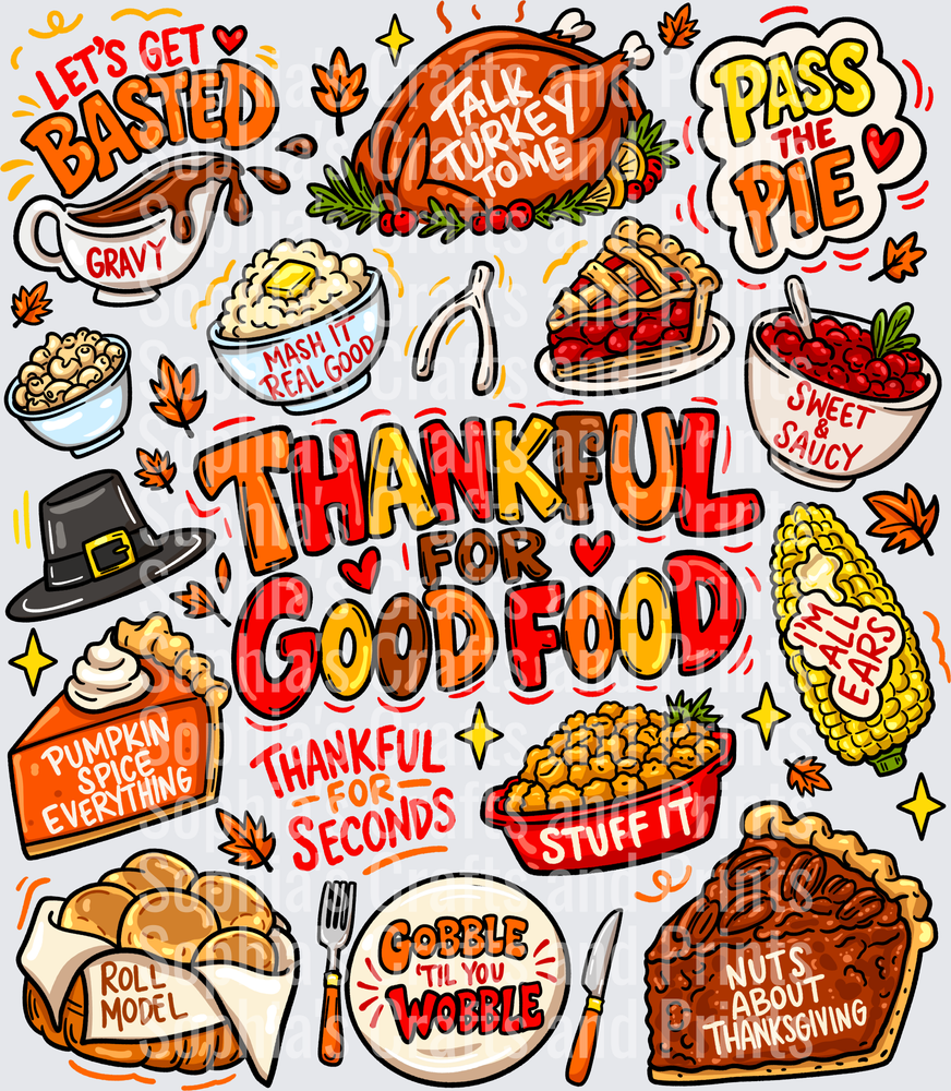 Thankful For Good Food DTF Transfer
