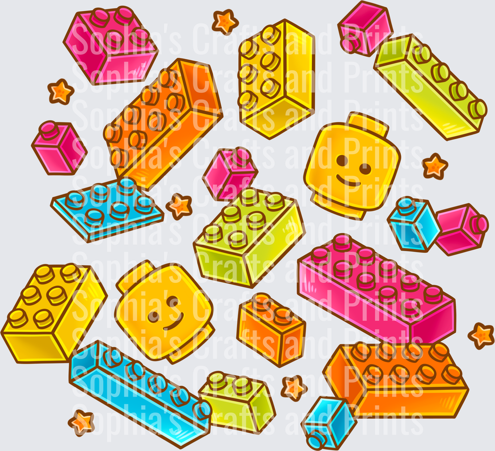 Bright Bricks DTF Transfer