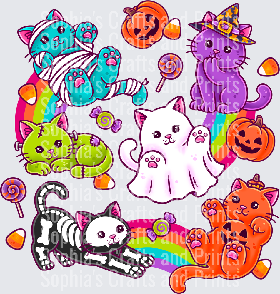 Halloween Kitties DTF Transfer