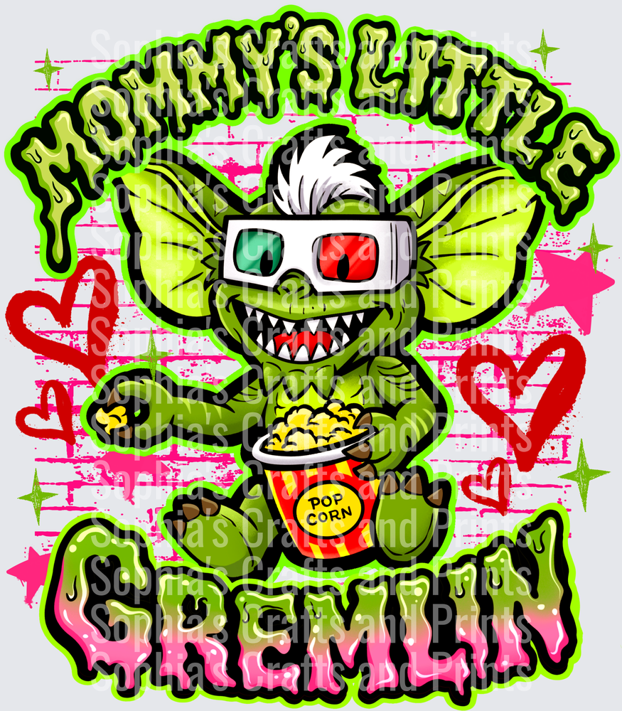 Mommy’s Gremlin Popcorn DTF Transfer