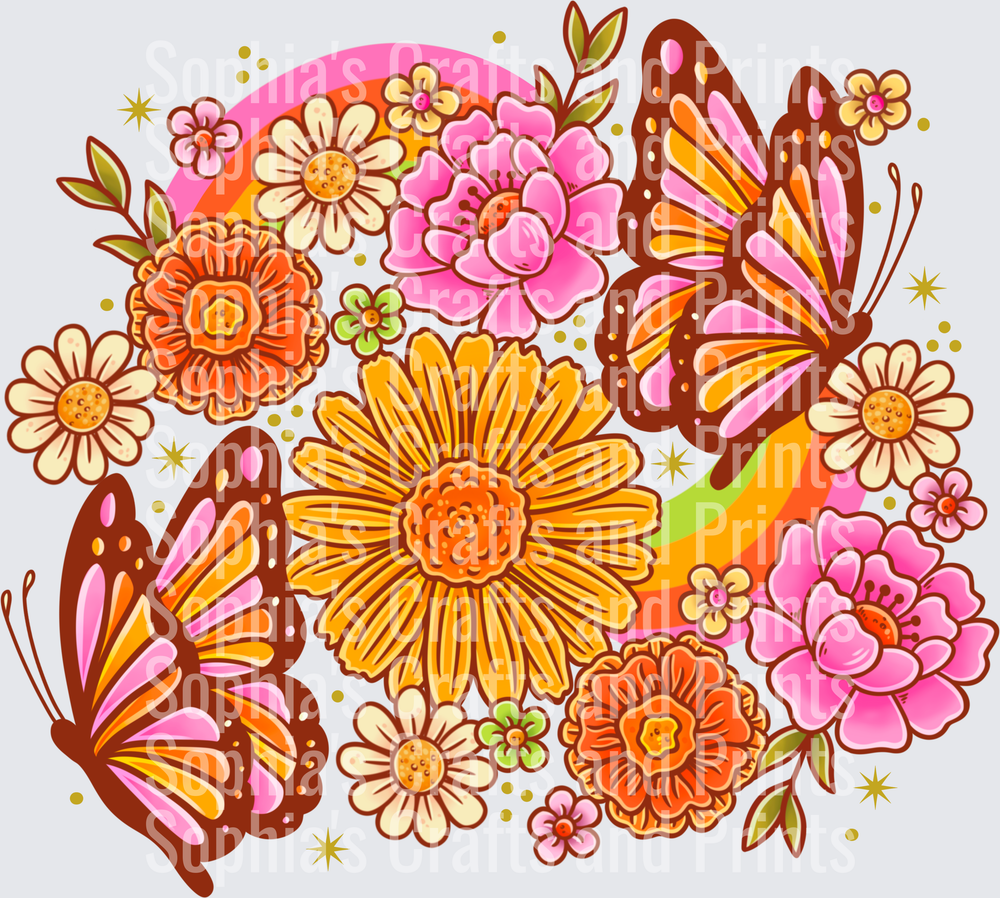 Summer Butterflies DTF Transfer