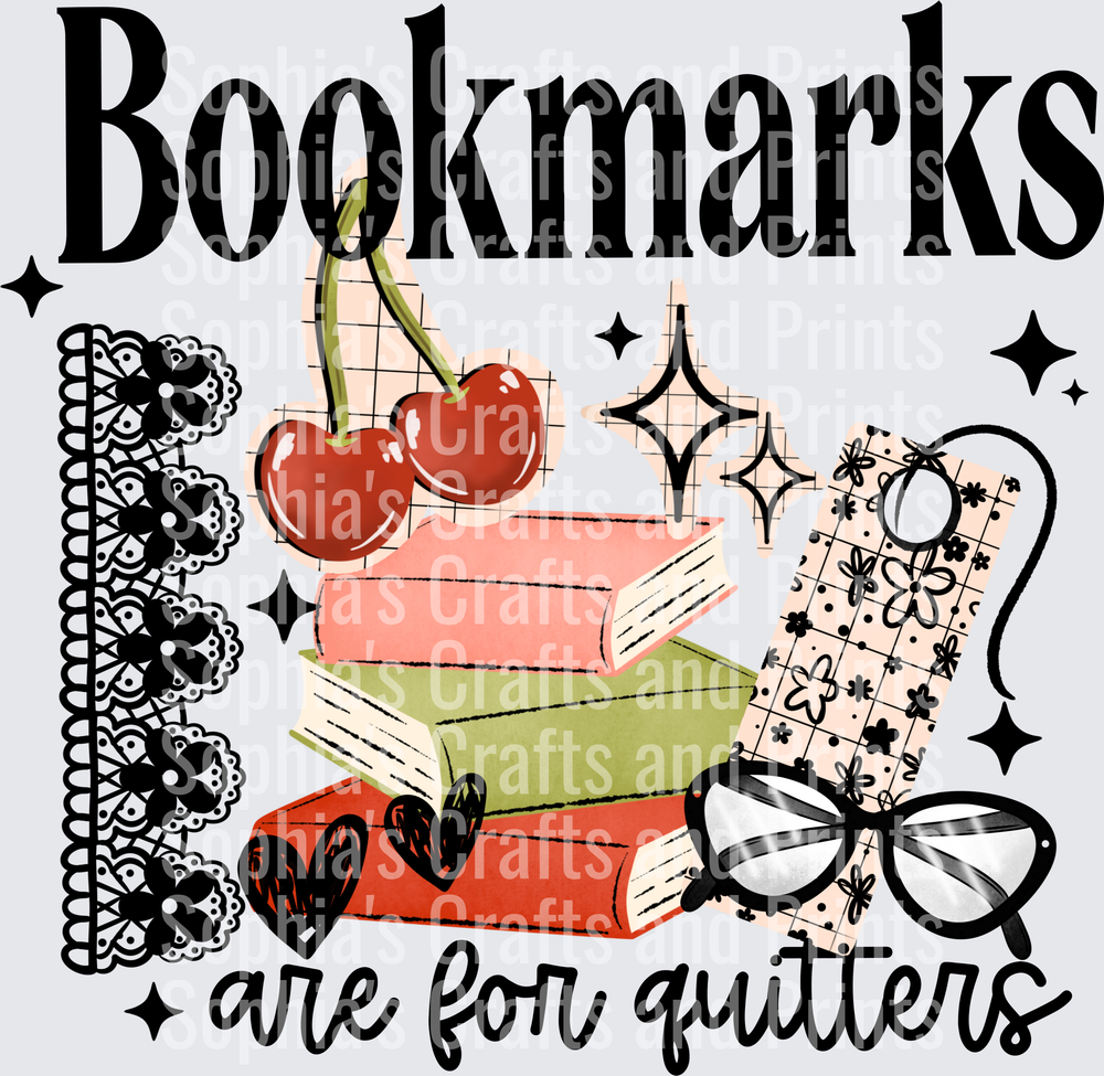 Bookmarks Quitters Black DTF Transfer