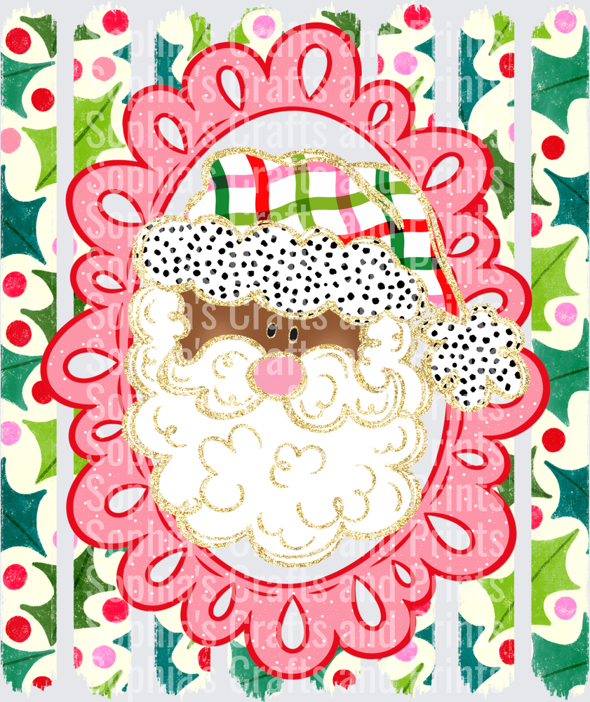 Brown Santa frame NO BOW DTF Transfer