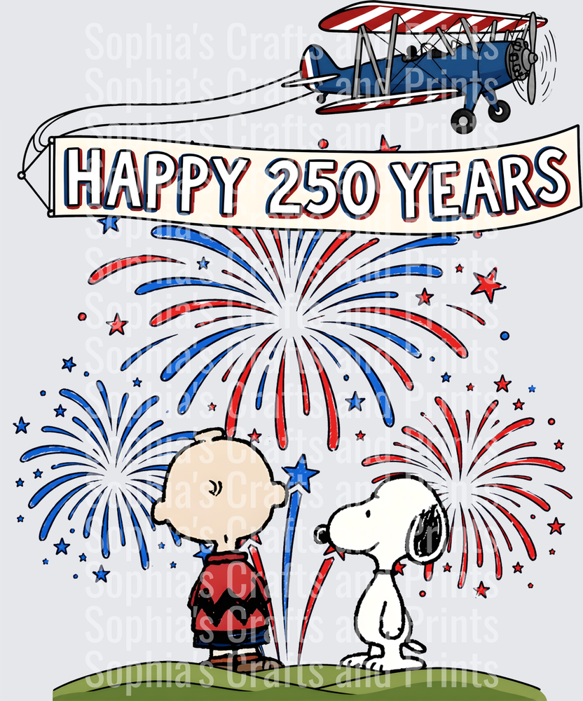 Happy 250 Years Snoopy DTF Transfer