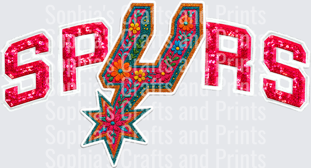 Faux Embroidery Sequin DTF Transfer
