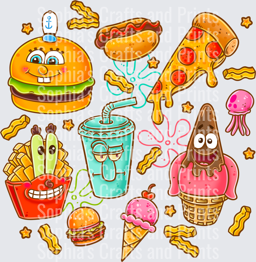 SpongeBob Foodie DTF Transfer