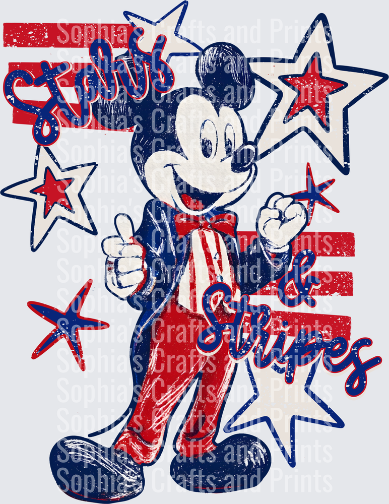Mickey Stars And Stripes DTF Transfers