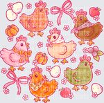 Cozy Fall Chickens Pink DTF Transfer