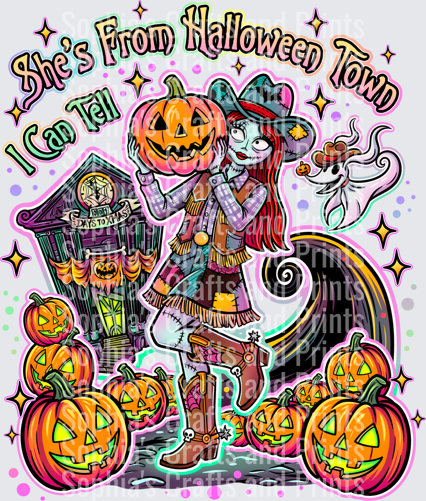 She's From Halloween Town I Can Tell DTF Transfer