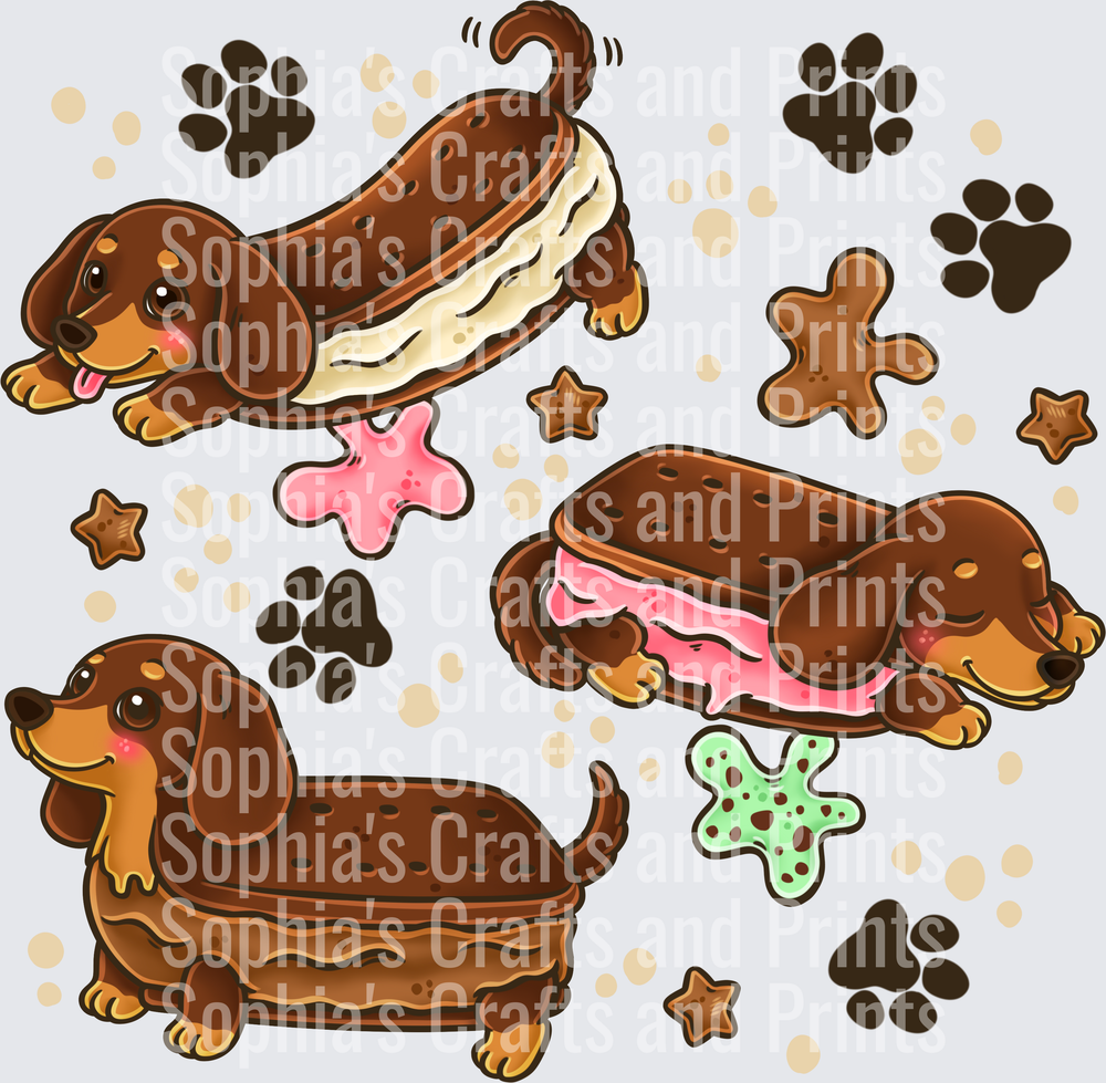 Ice Cream Sandwich Dogs DTF Transfer