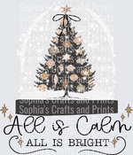 All is Calm Black DTF Transfer