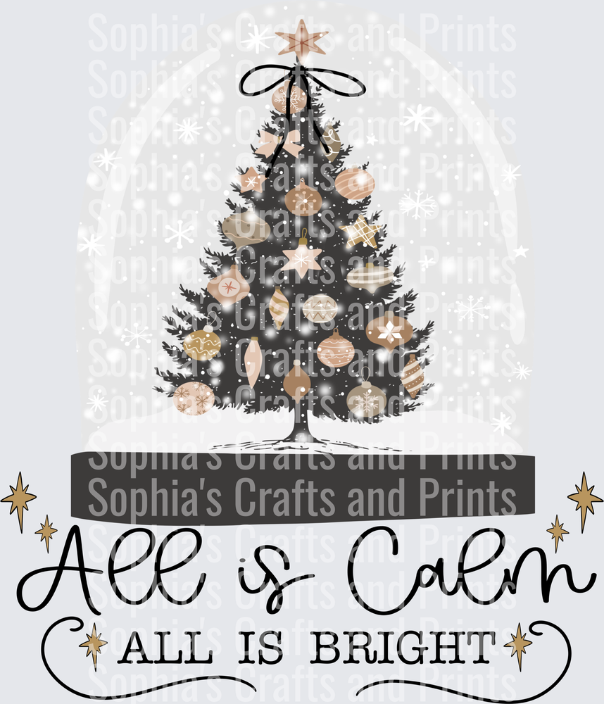 All is Calm Black DTF Transfer