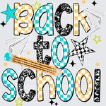 Back To School Blue DTF Transfer