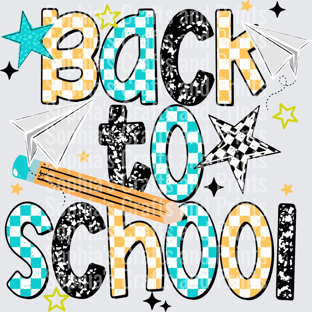 Back To School Blue DTF Transfer