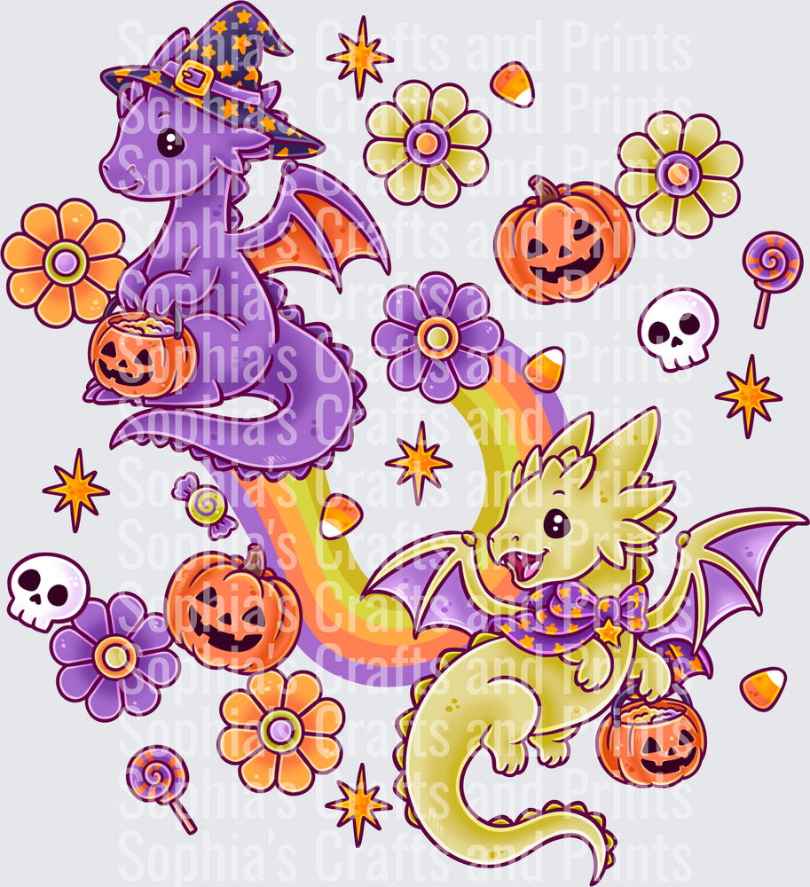 Halloween Dragons DTF Transfer