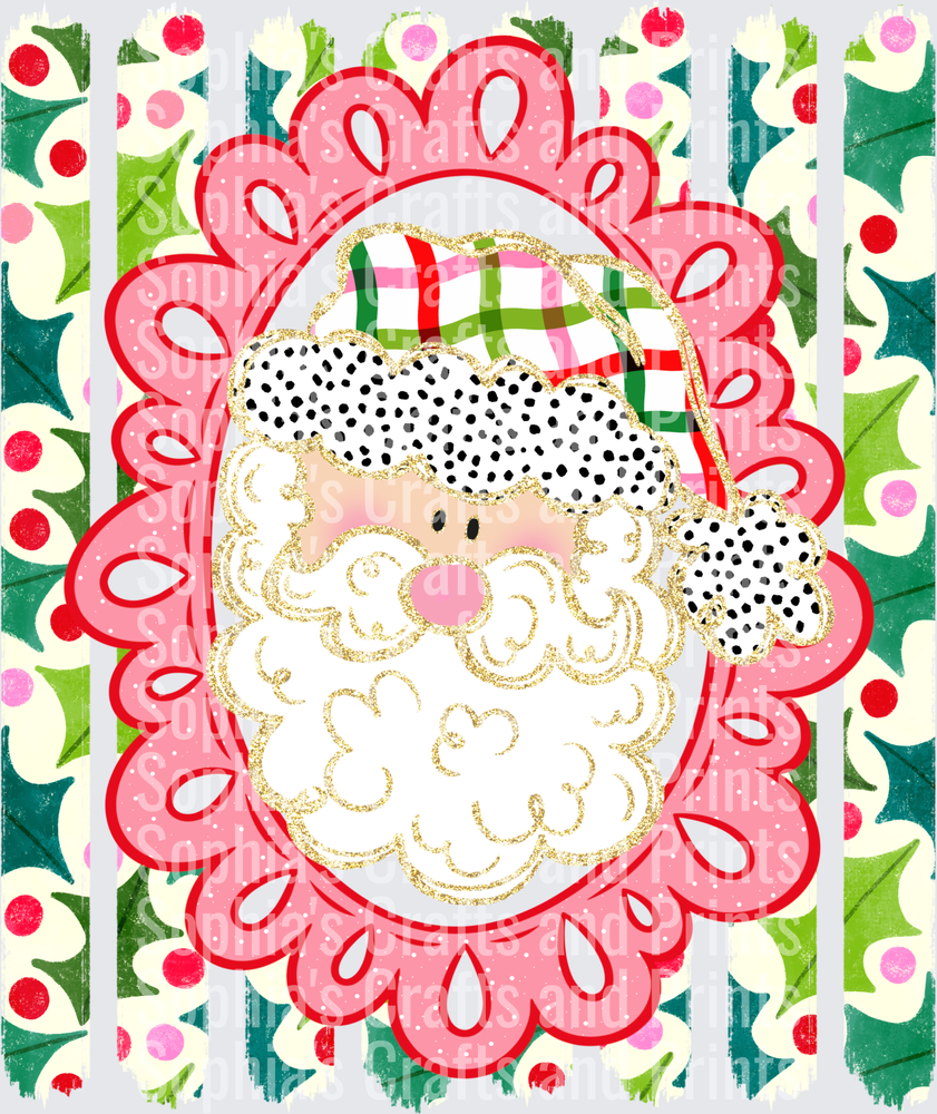 Santa frame NO BOW DTF Transfer