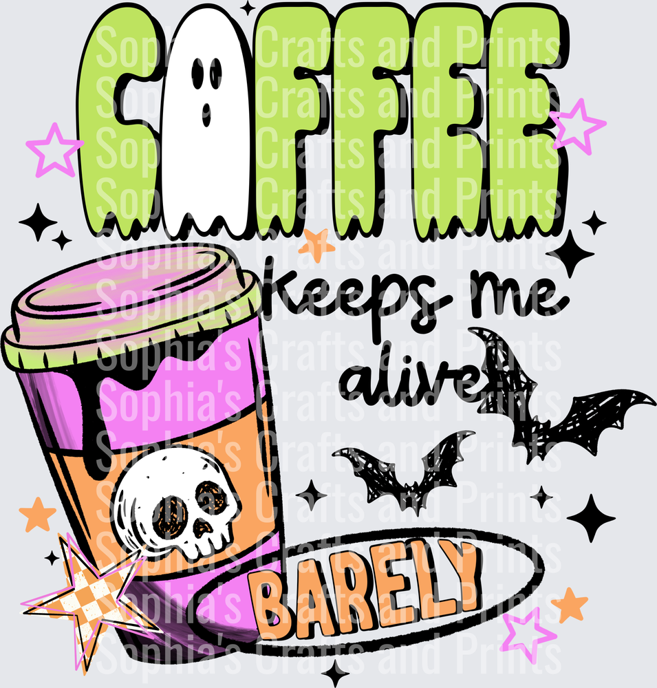 Coffee Keeps Me Alive Black DTF Transfer